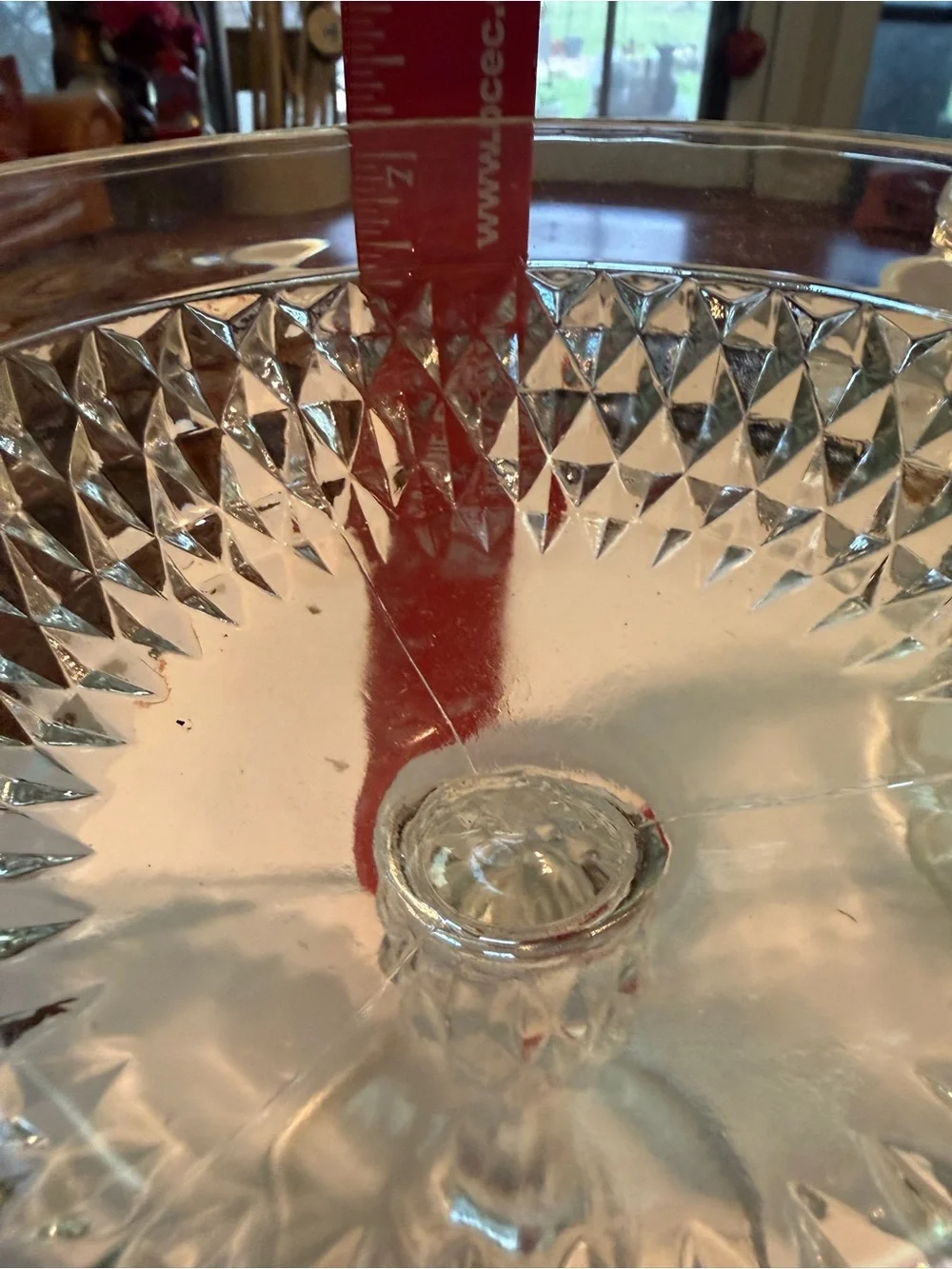 Pair Of Indiana Glass Diamond Point Clear Compote Bowl Candy Trinket Dish
